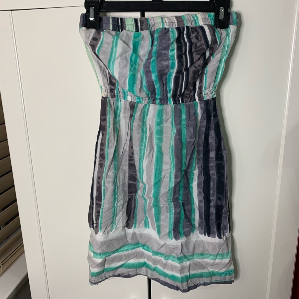 Junior’s Billabong Tie-Dye Style Striped Strapless Dress